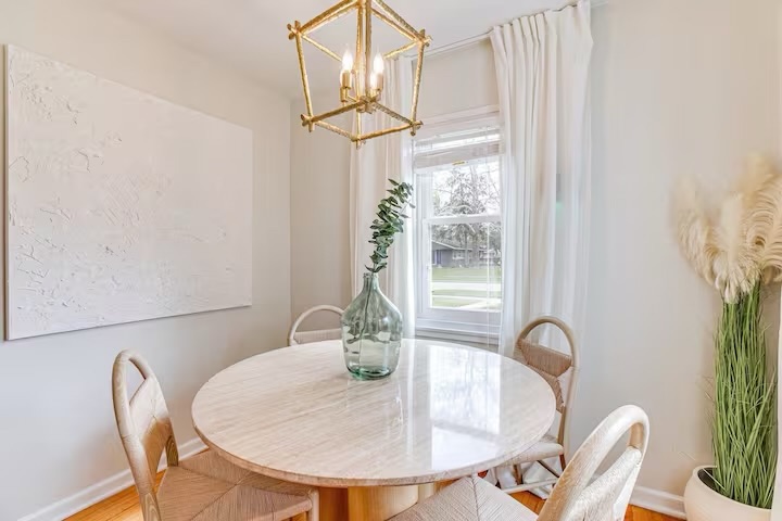 Dining nook at The Lucky Charm South Bend rental